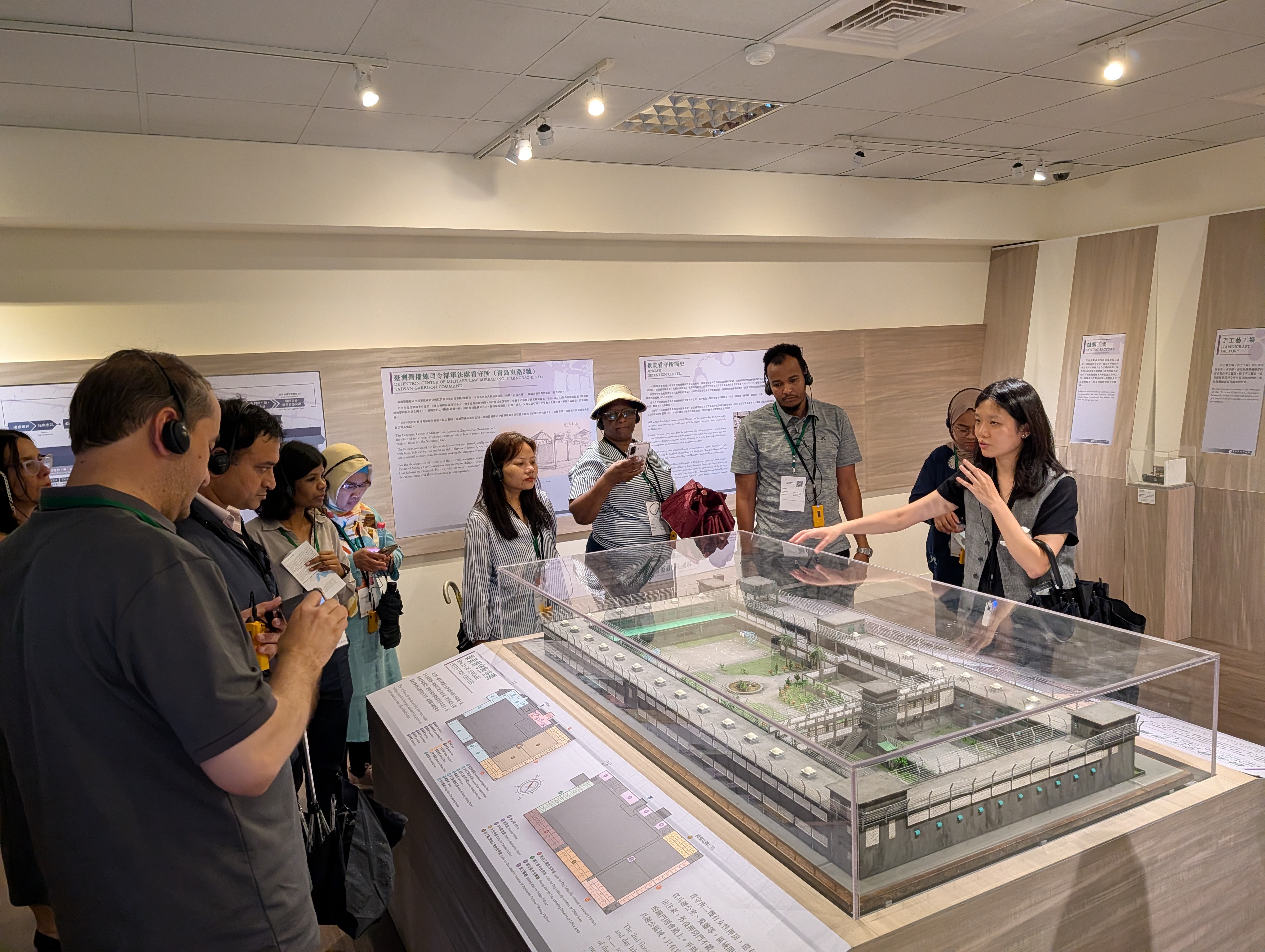 Scholars touring Jingmei White Terror Memorial Park.