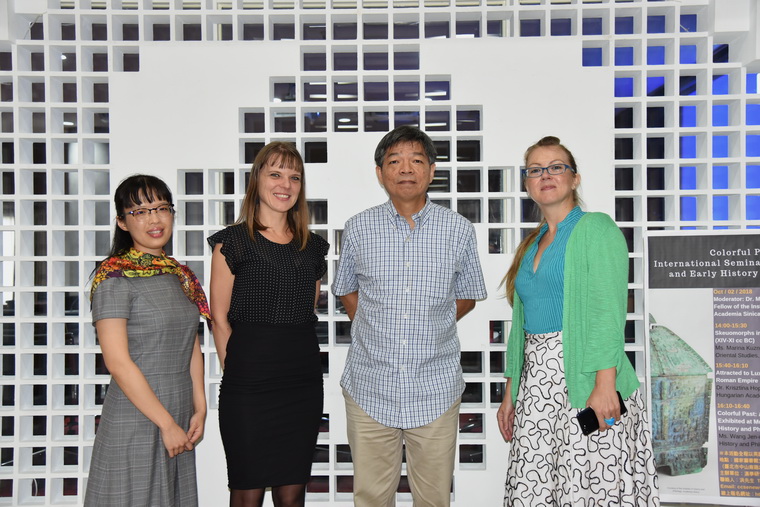左起：王任君女士、可茉（KRISZTINA K. HOPPÁL）博士、黃銘崇教授、顧曼莉（MARINA KUZNETSOVA-FETISOVA）女士